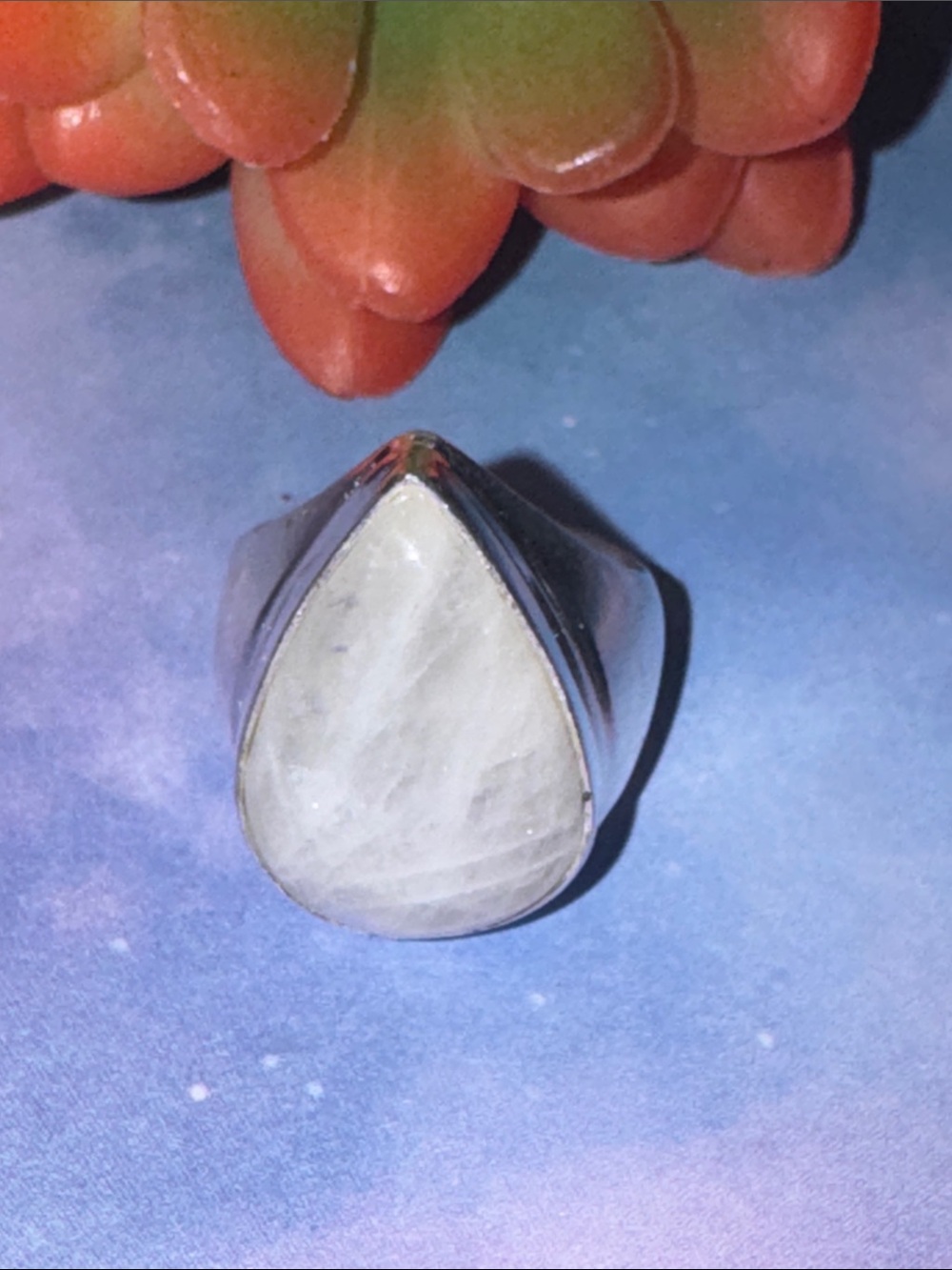 Silver Moonstone Ring